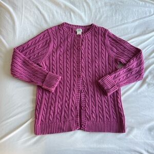 LL Bean 100% cotton cable knit cardigan